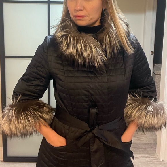 Quilted coat with fur trim size S - Picture 14 of 16